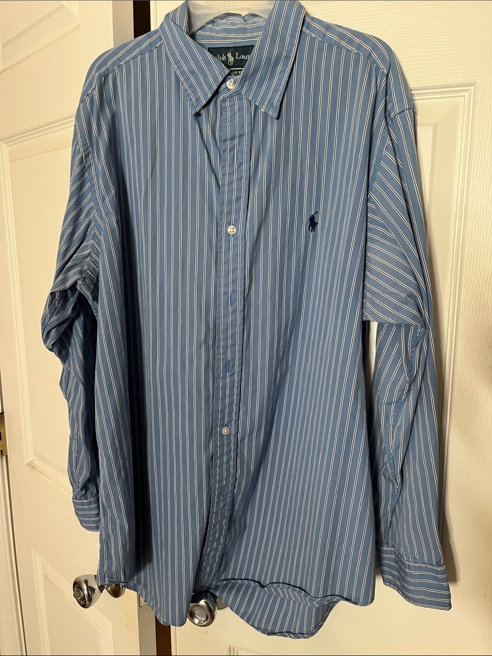 Ralph Lauren Light Blue & White Pinstripe Men's Dress Shirt